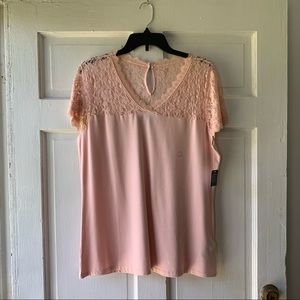 Simply Styled By Sears Pink Lace Blouse